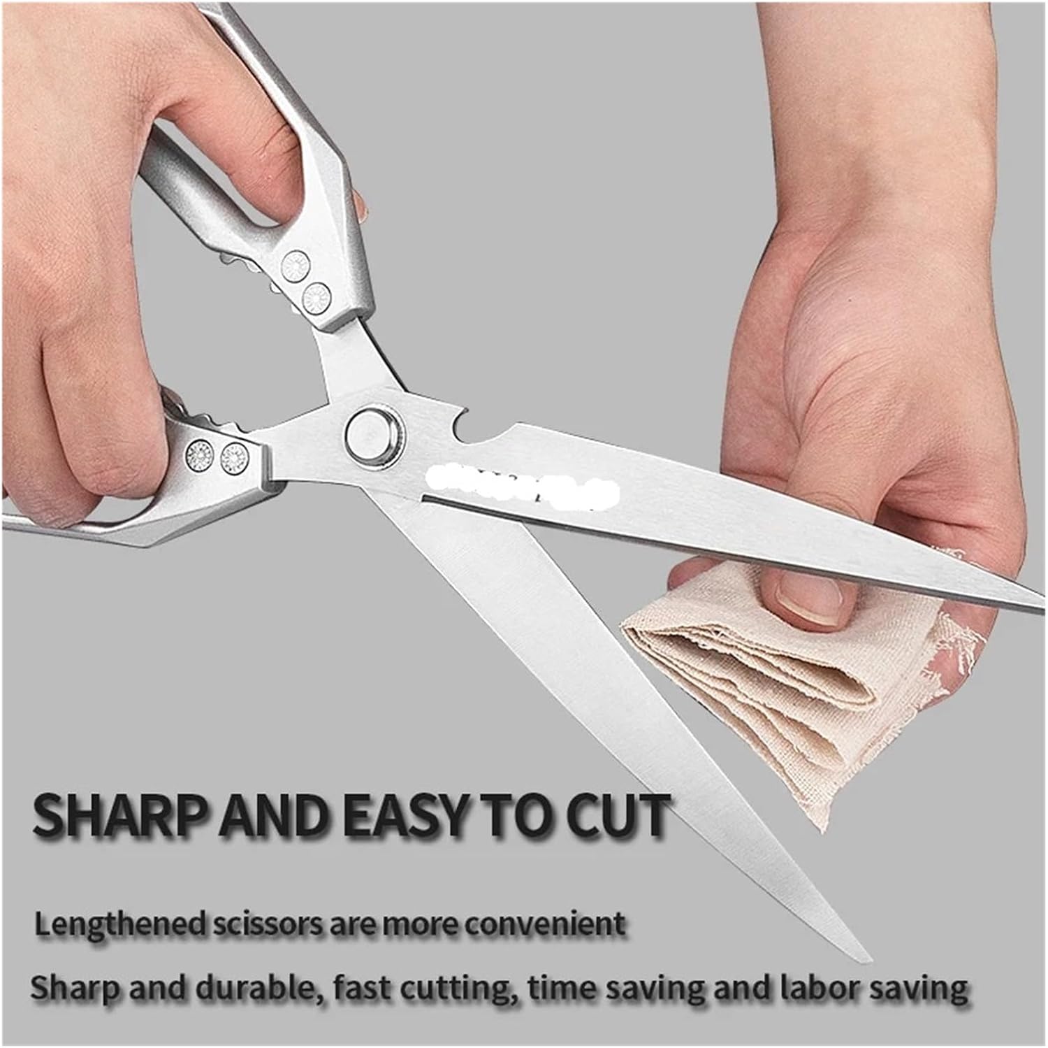 Heavy Duty Stainless Steel Kitchen Scissors for Bone-Cutting Meat/Fish Prep | Anti-Slip Shears(1 Pcs)