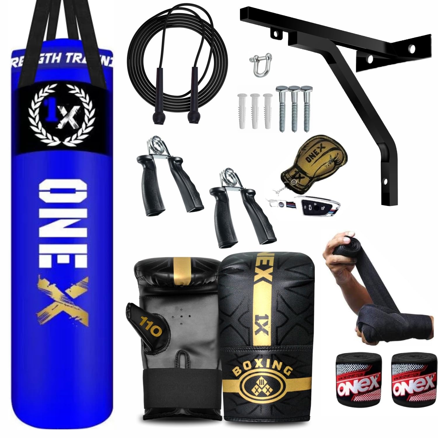 Boxing bag heavy duty punching bag Filled 4ft set, punch bag Kickboxing MMA Grappling Muay Thai Karate BJJ best punch bags equipment for Indoor or Outdoor boxing Training