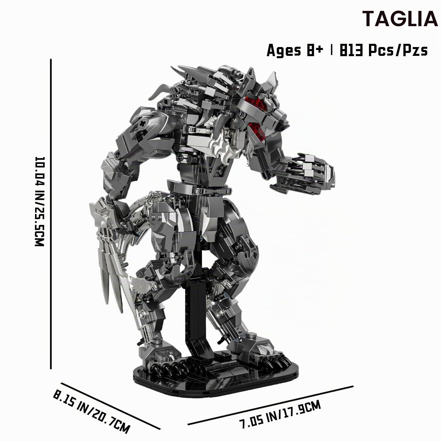 Set di Mattoncini Lupo Mannaro, Night Wolf, Lupo Mannaro della Notte con Espositore, 813 Pezzi, 2025 Meccanico da Collezione per Fan
