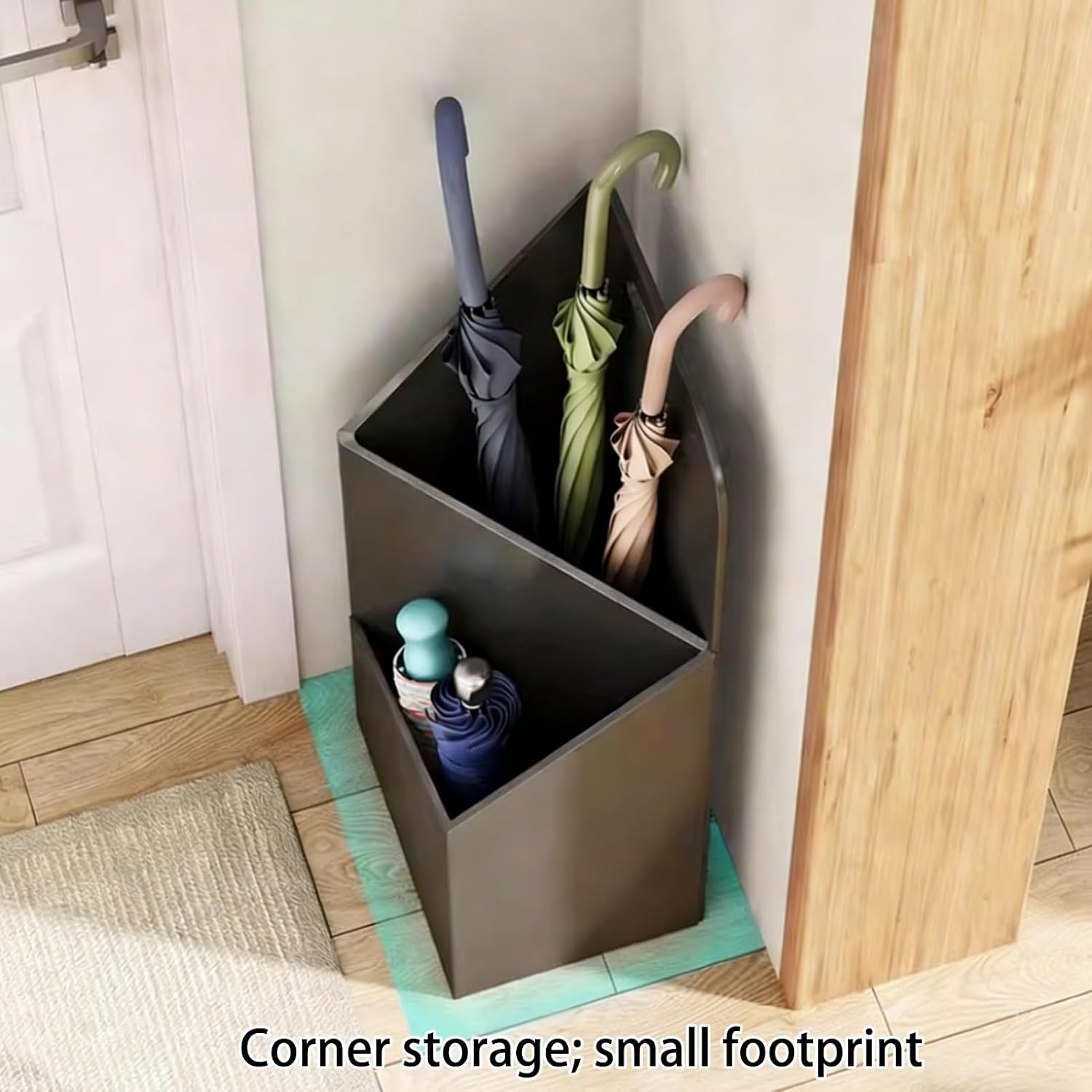 Large Geometric Metal Umbrella Stand, Sturdy 1-Piece Rack Holder for Hallway Entryway, Rustproof Collectible Bin for Wet Umbrellas