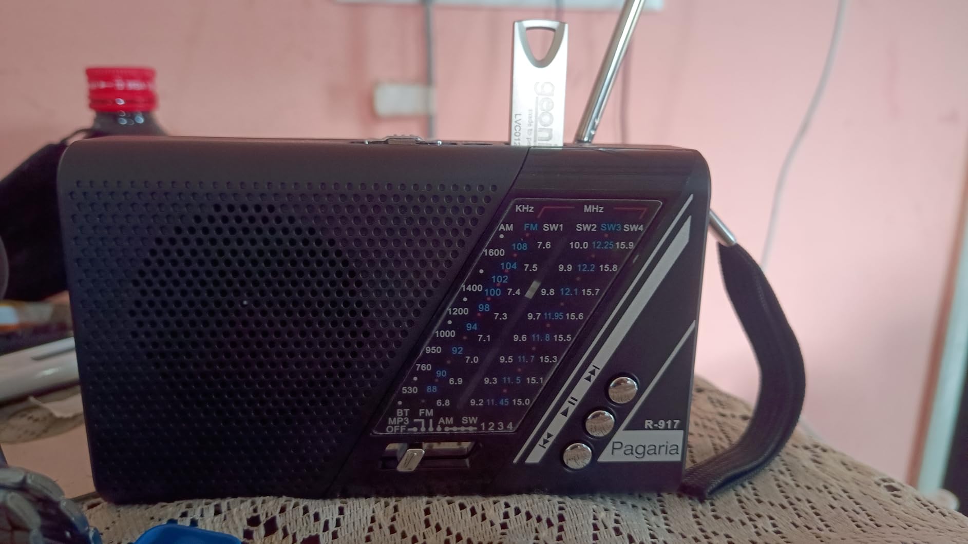 PAGARIA Portable FM/AM/SW Radio with 5 Watts Sound, Bluetooth/USB/TF ...