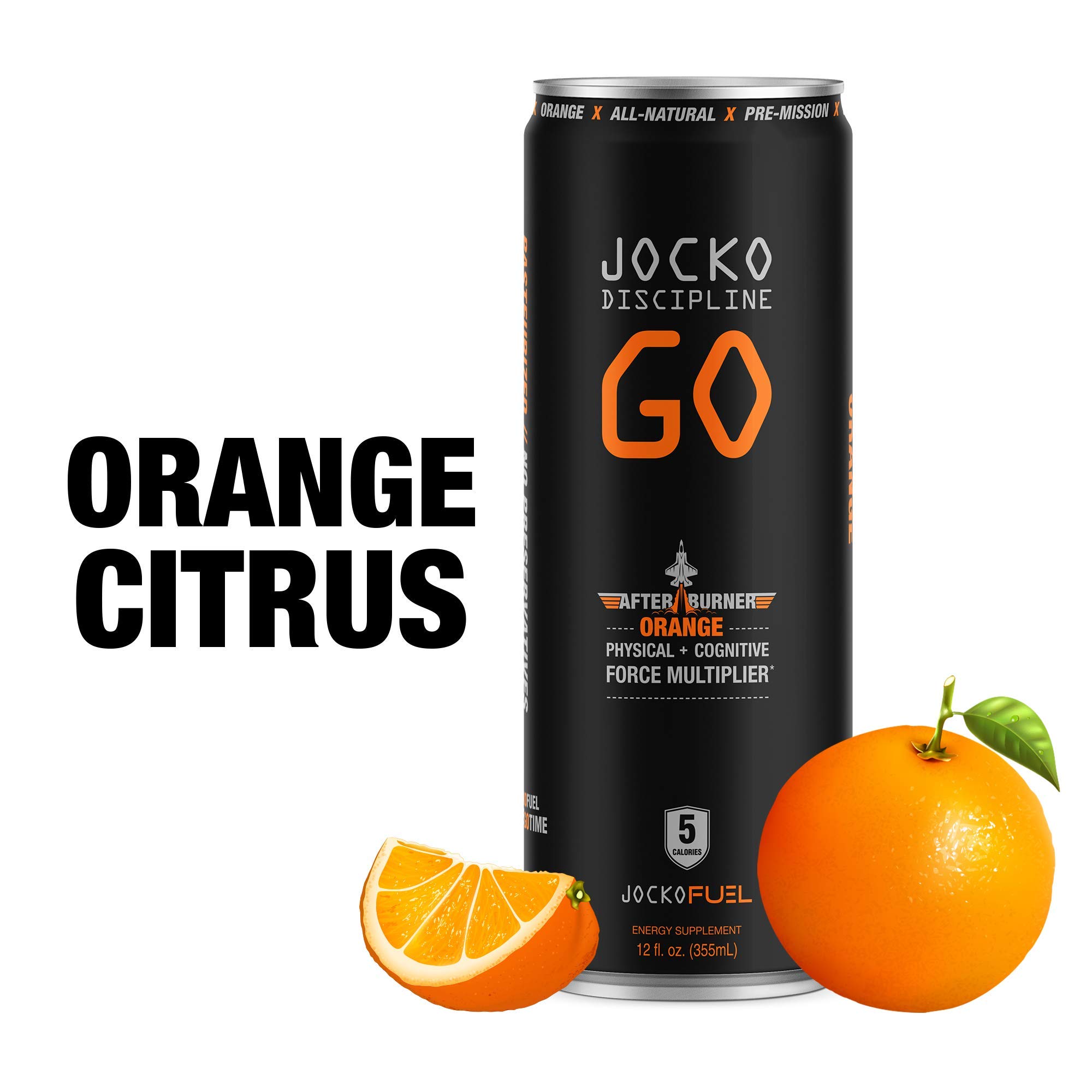 Jocko GO Energy Drink (Afterburner Orange) KETO, Vitamin B12, Vitamin