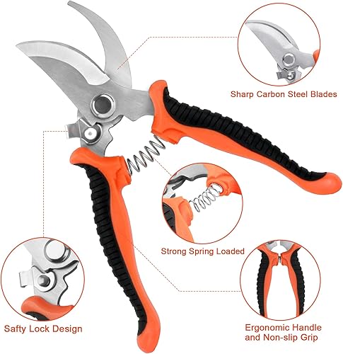 Miniatura 4 de Juego de herramientas de jardín, 8 piezas de herramientas de jardinería con mango ergonómico antideslizante, juego de herramientas de jardín