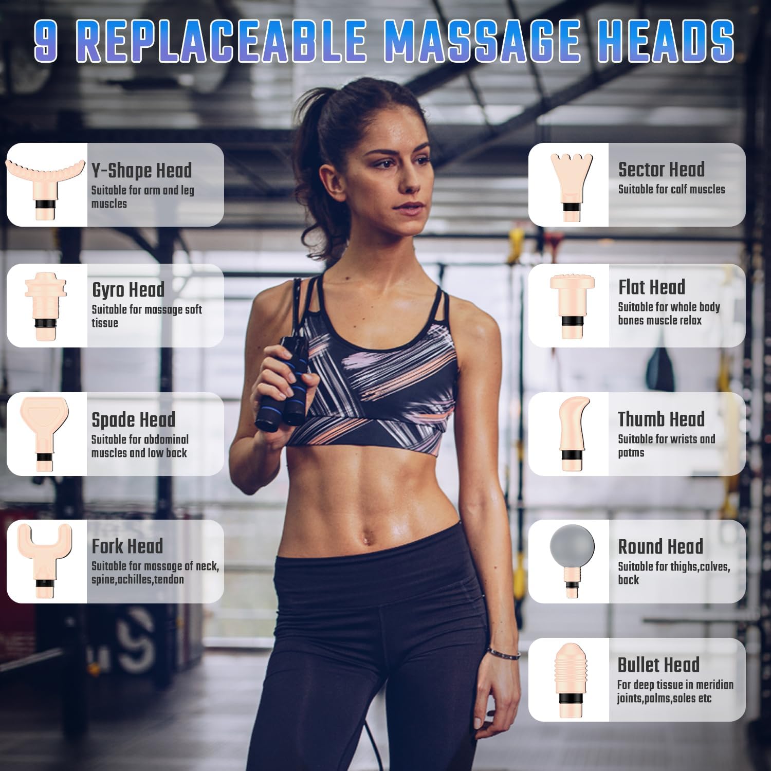 cotsoco Massage Gun Deep Tissue, Muscle Massage Gun with 9 Attachment Heads 20 Speeds & Silent Brushless Motor for Pain Relief, Handheld Percussion Back Massager Gun for Athletes(Pink) - Image 5