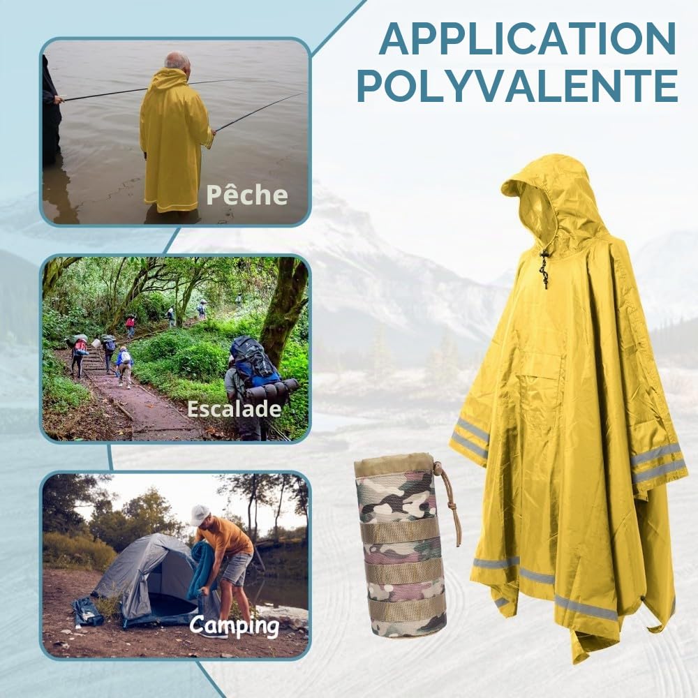 Ref Stripe Rain Poncho Moderne Mixte (lot de 1)