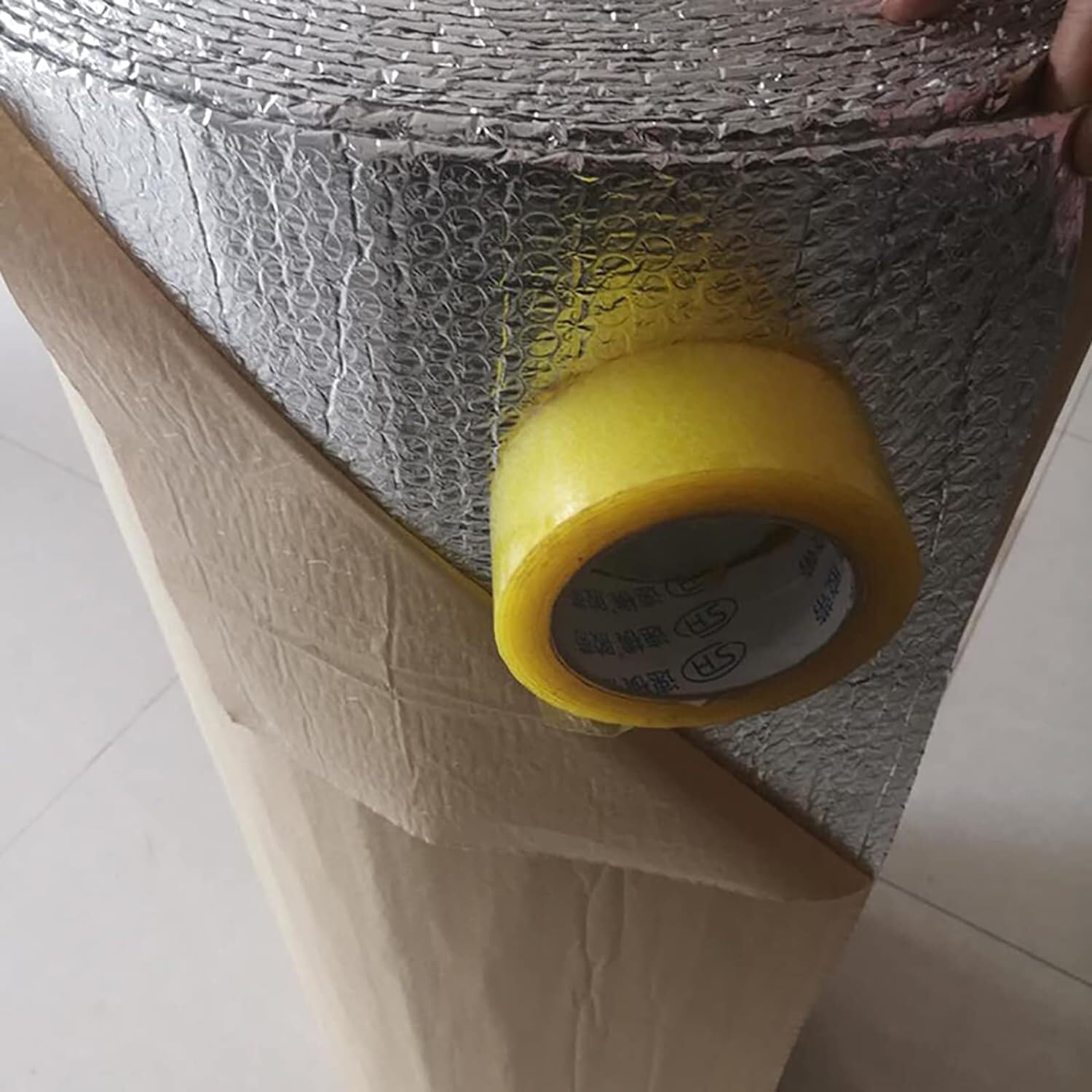 Thermal Insulation Foils, Double Bubble Aluminium Foils, Self-Adhesive Reflective Insulation Materials(1x20m/3.2x65.6ft)