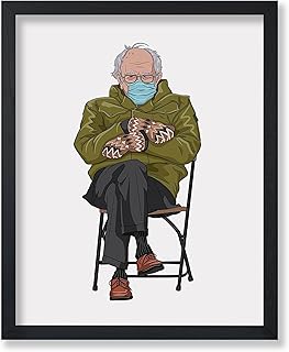 Poster Master Bernie Sanders Poster - Old Man Sitting Print - Pop Culture Art - Minimal Art - Gift for Men, Women & Fans - Funny Wall Decor for Bedroom, Living Room or Office - 8x10 UNFRAMED Wall Art