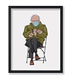 Poster Master Bernie Sanders Poster - Old Man Sitting Print - Pop Culture Art - Minimal Art - Gift for Men, Women & Fans - Funny Wall Decor for Bedroom, Living Room or Office - 8x10 UNFRAMED Wall Art