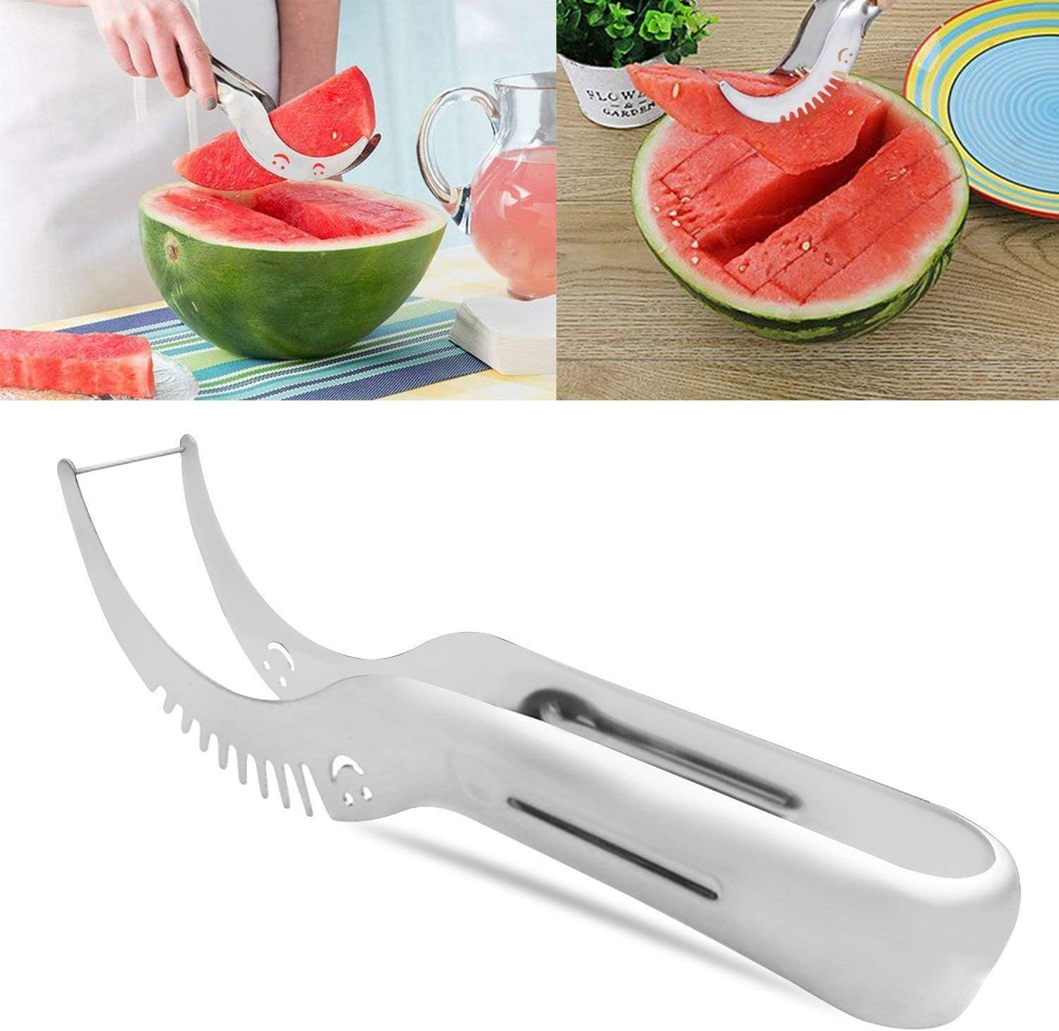 Infinity Sales And Services Nirshrut Stainless Steel Watermelon and All Melon Cutter/Slicer (Standard Size, Steel)