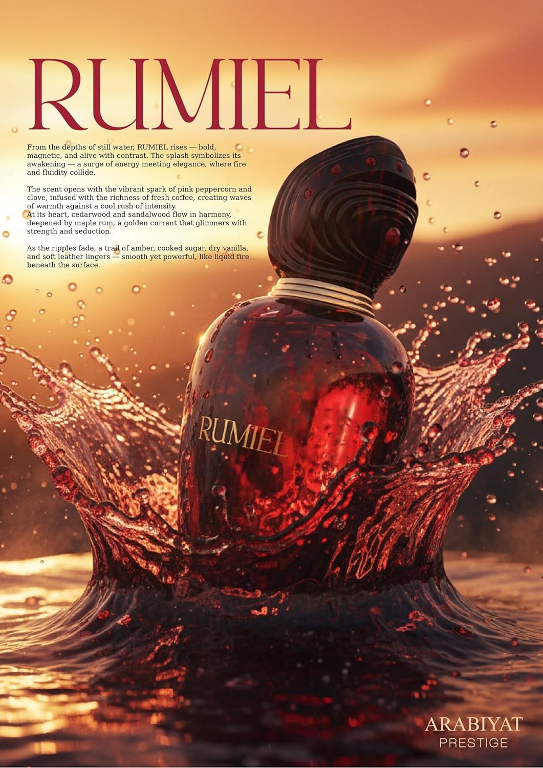 Arabiyat Prestige Rumiel - Eau de Parfum unisex para hombre y mujer, 100 ml, fabricado en los Emiratos Árabes Unidos