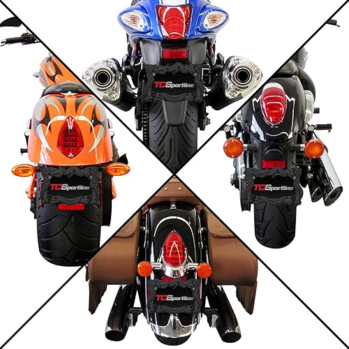 Miniatura 4 de LPF262-BK - Marco de matrícula de motocicleta con acabado negro mate y serpiente de víbora 3D estilo serpiente y huesos