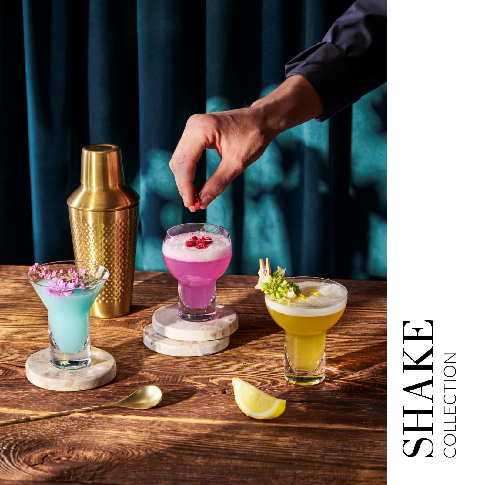 Krosno Lot de 3 verres à cocktail | 190, 150, 200 ml | Collection Shake | Margarita et Martini | Verre durable | Parfait pour la maison, les restaurants et les fêtes | Passe au lave-vaisselle