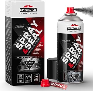 X-Protector Seal Spray - Rubber Waterproof Spray with Less-Drip Formula - Premium Rubber Waterproof Sealant - Perfect RV, Roof, Gutter Sealant Solution - Pack of 1 (14 oz, Black)