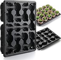 Vista 13 de Bandejas redondas de 12 celdas para macetas de semillero gruesas y duraderas, bandejas de transporte para sostener macetas de 4 pulgadas