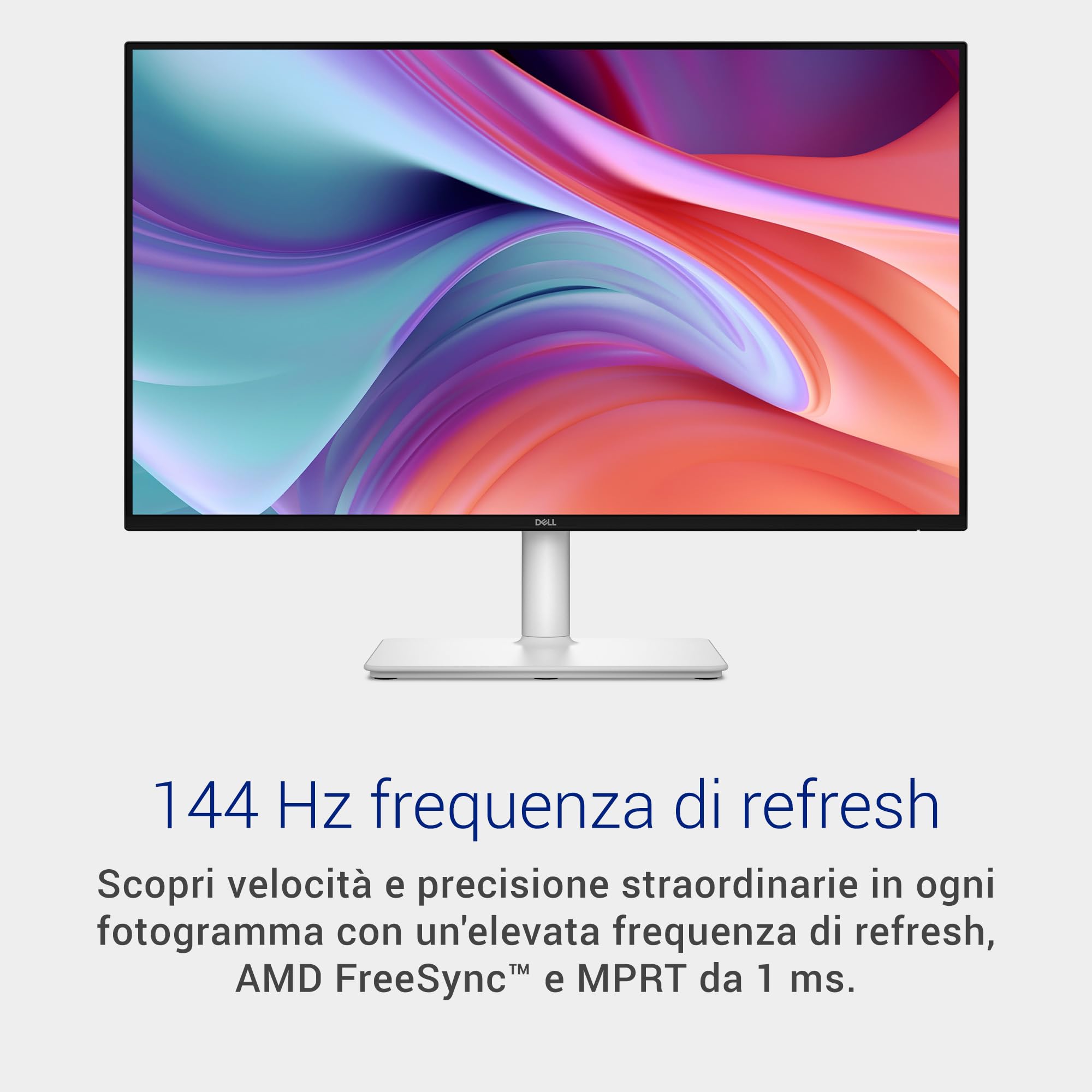 Dell 27 Plus Monitor S2725HSM, Full HD, 144Hz, IPS, 99% sRGB, 1ms MPRT | 1920x1080, Angolo di visione 178°, TÜV 4 stelle, Senza sfarfallio, 2 HDMI, Altezza 110mm, Inclinazione -5°, Rotazione ±30°