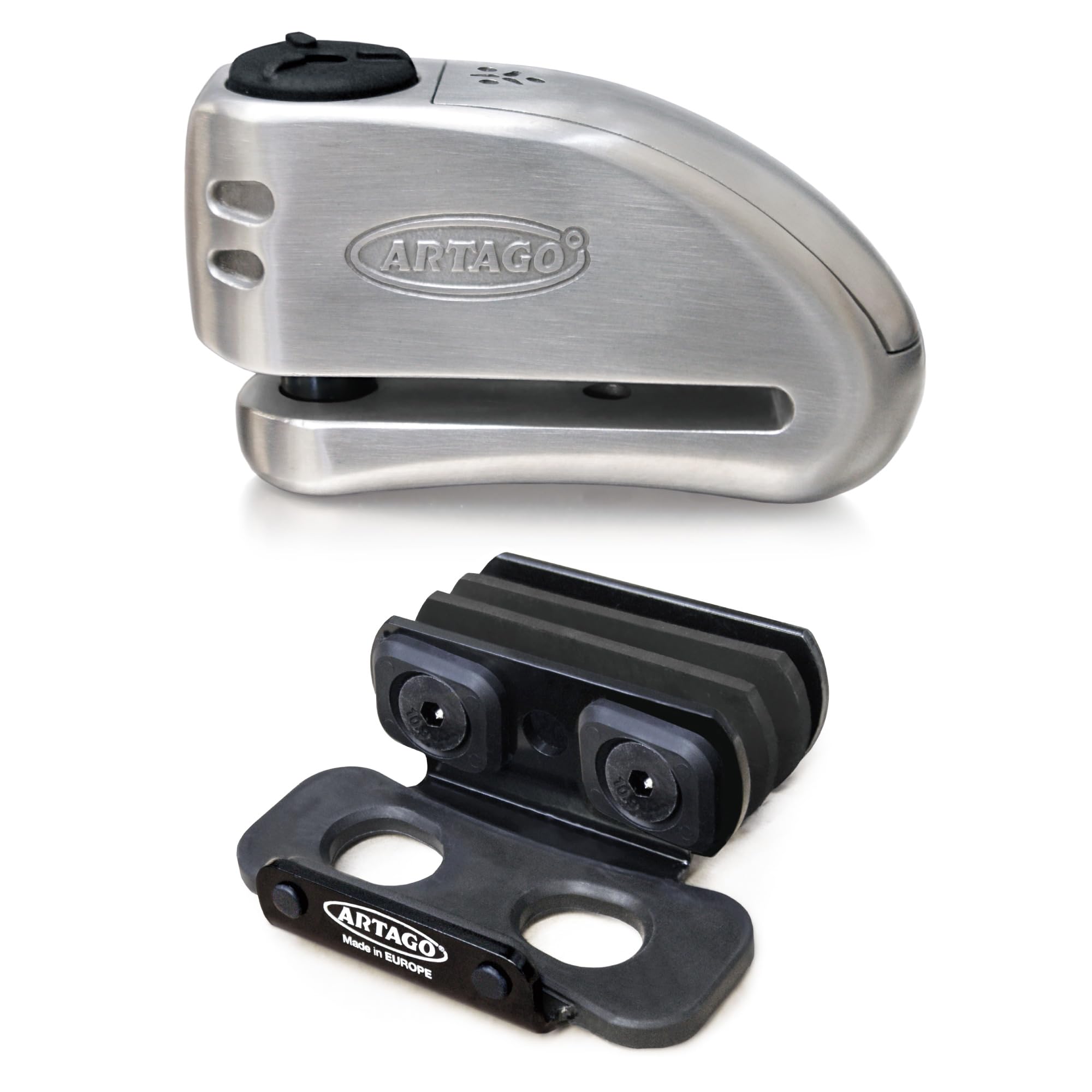 ARTAGO 32S6 Pack Antivol Bloque-Disque avec Alarme 120db Haute Sécurité + Support pour Yamaha MT-09 et Tracer 900, Homologué SRA