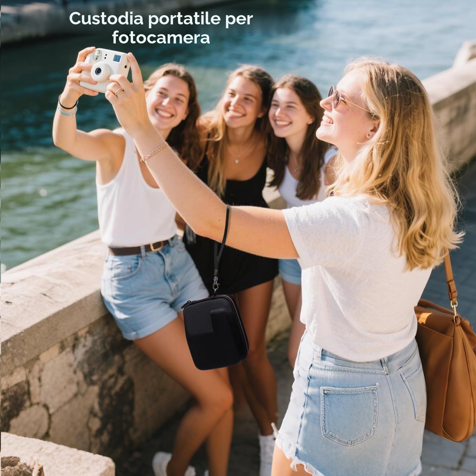 XANAD Custodia per Fotocamere Istantanee, Compatibile per Polaroid Now Gen 2 / Polaroid i type Fotocamera Istantanea（Nero）