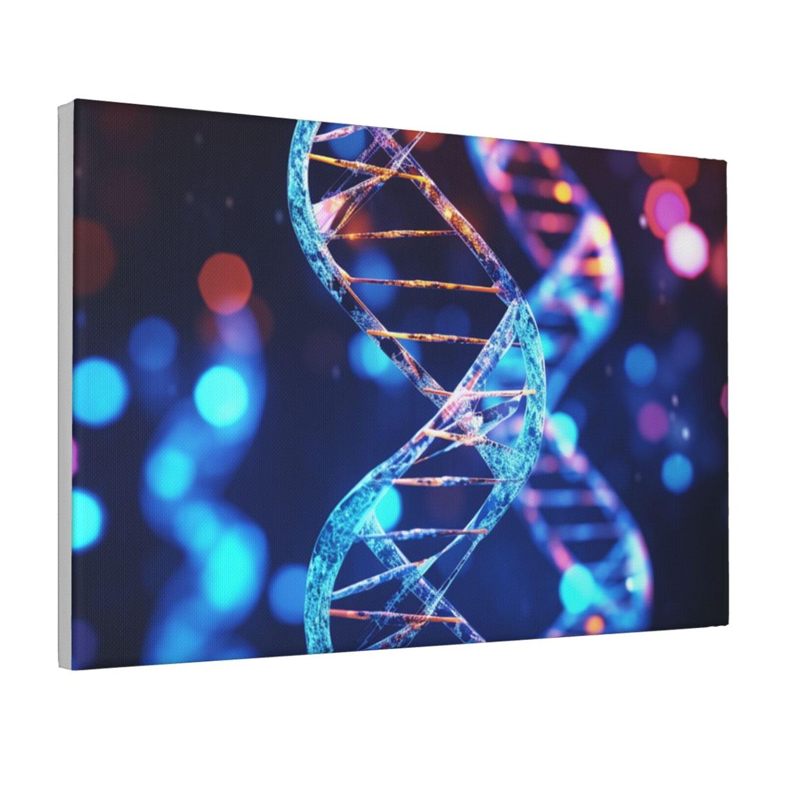Framed Wall Art for Living Room Art Work, DNA Genetic Helix Picture Prints Modern Office Wall Paintings Poster Aesthetic Wall Decorations for Home Decor Ready To Hang 16"x24"