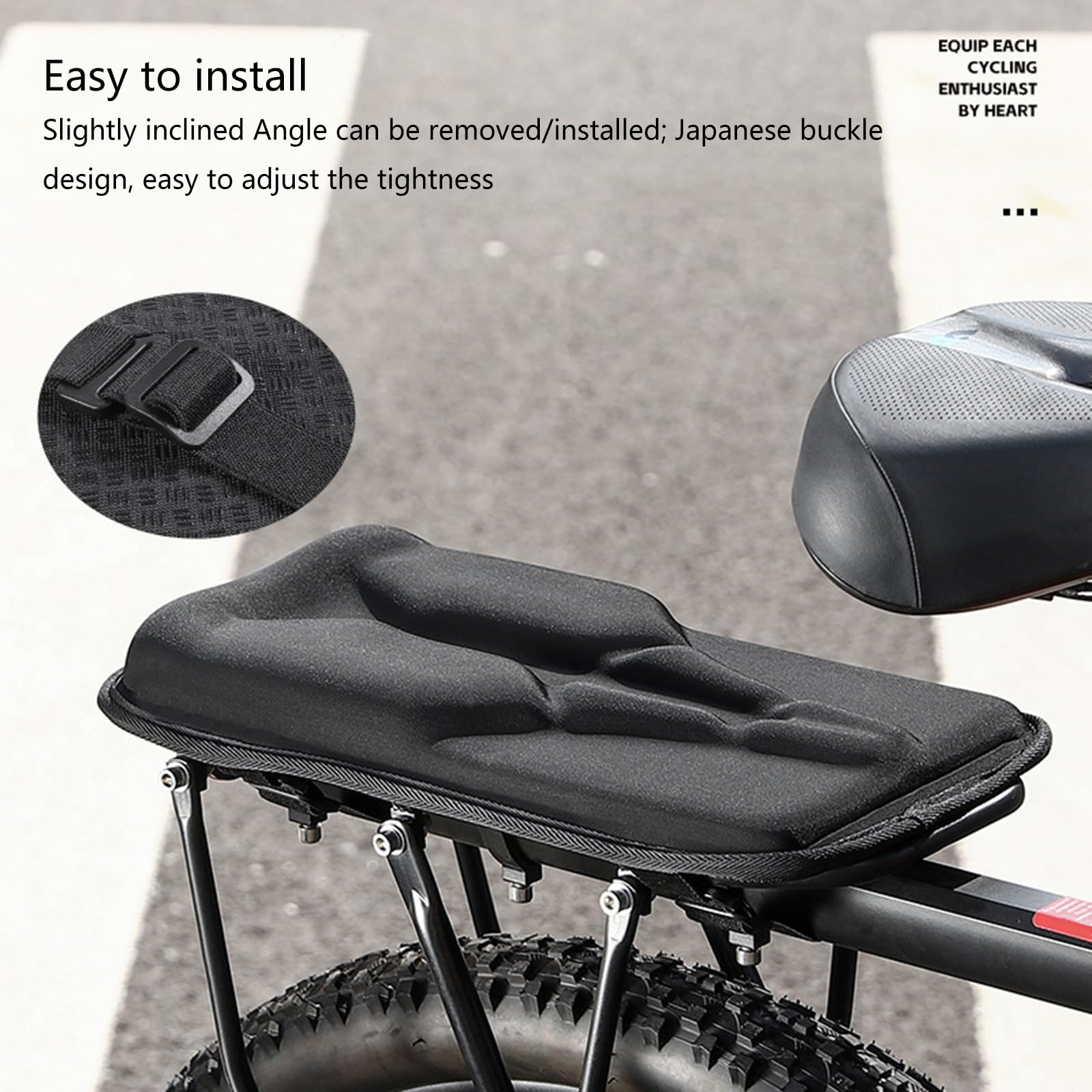 Coussin de siège arrière de vélo pour vélo - Coussin confortable pour siège arrière de vélo