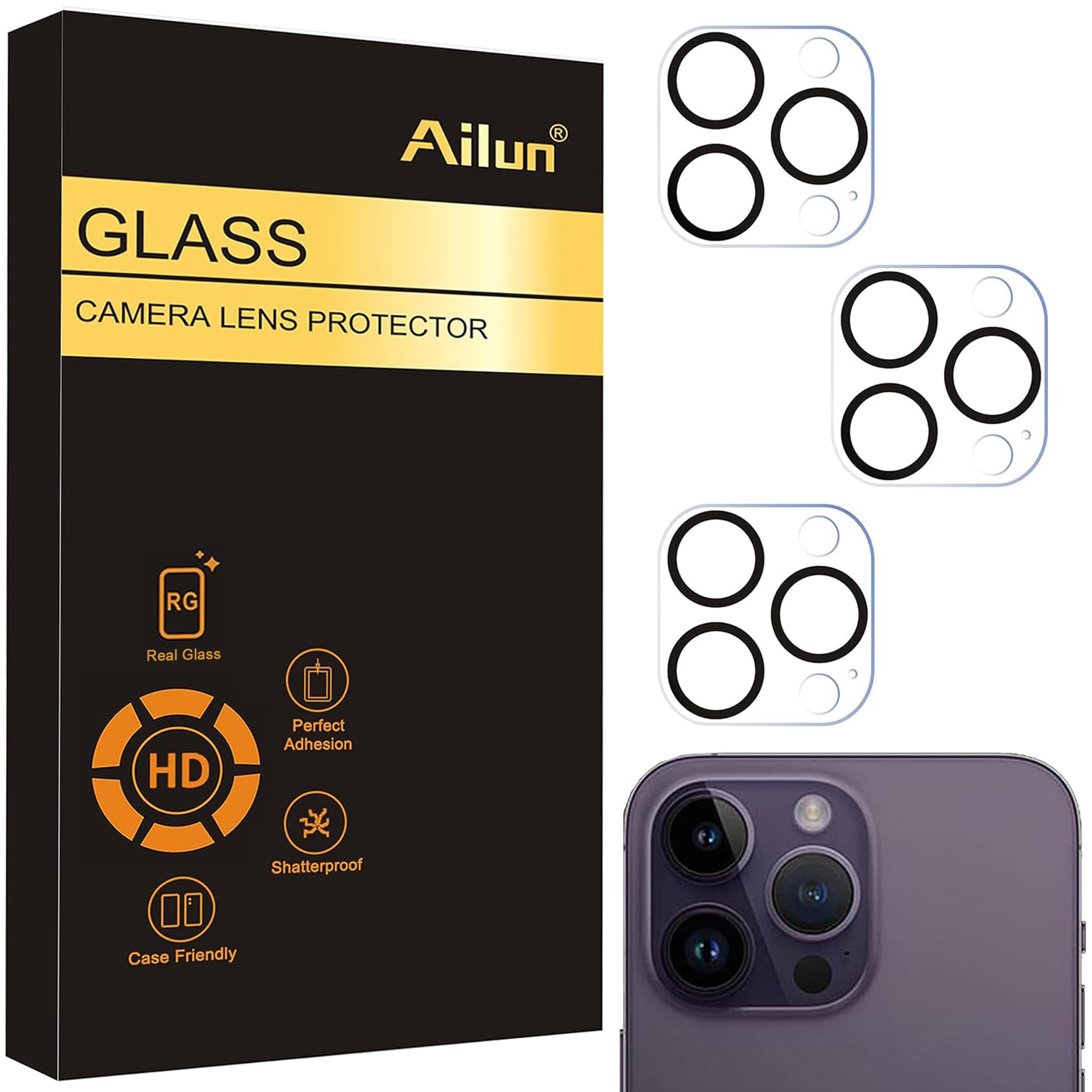 Photo 1 of Ailun Camera Lens Protector for iPhone 16 Pro/16 Pro Max/14 Pro/14 Pro Max