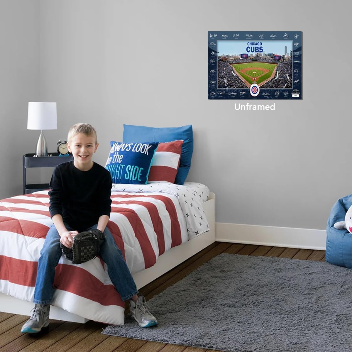 BILVAZOG Baseball Cubs Poster For Fans Kids Birthday Gitfs-2025 Signature Court Baseball Posters-Canvas Prints Picture For Boy Room Bedroom Decor