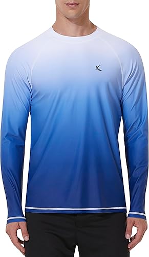 Camisetas de natación para hombre, protección solar UPF 50+, secado rápido, manga larga, para la playa, para pesca