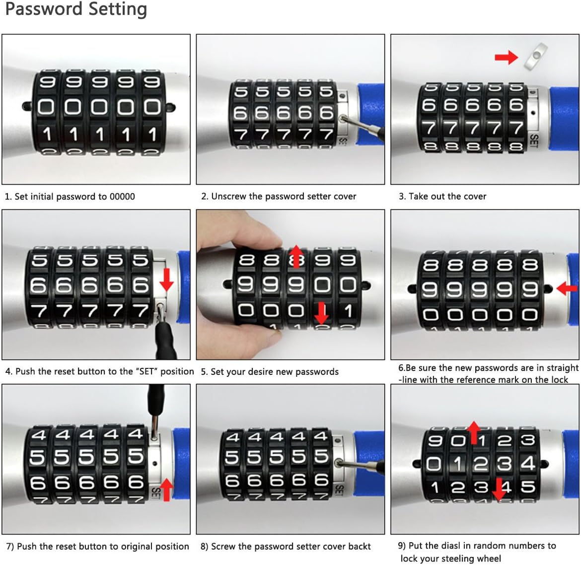 Flash Deals - 40% OFF LC Prime Steering Wheel Lock Universal Vehicle Car Truck Van SUV Keyless Password Coded Twin Hooks Extendable Retractable Heavy Duty Security Guard Anti Theft Steel Plastic Blue Black Friday - 60% OFF LC Prime Steering Wheel Lock Universal Vehicle Car Truck Van SUV Keyless Password Coded Twin Hooks Extendable Retractable Heavy Duty Security Guard Anti Theft Steel Plastic Blue