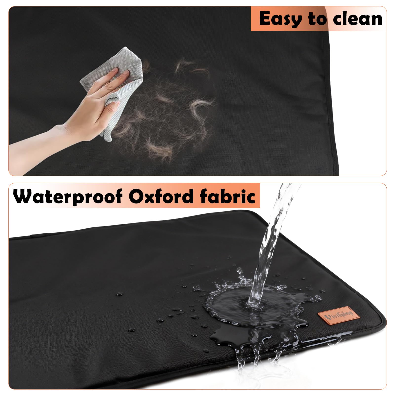 Vivifying Kaufestes Hundebett für aggressive Kauer, wasserdichte Kistenunterlage für kleine und mittelgroße Hunde, maschinenwaschbar, für drinnen und draußen, Hundehüttenmatte, 88,9 x 55,9 cm