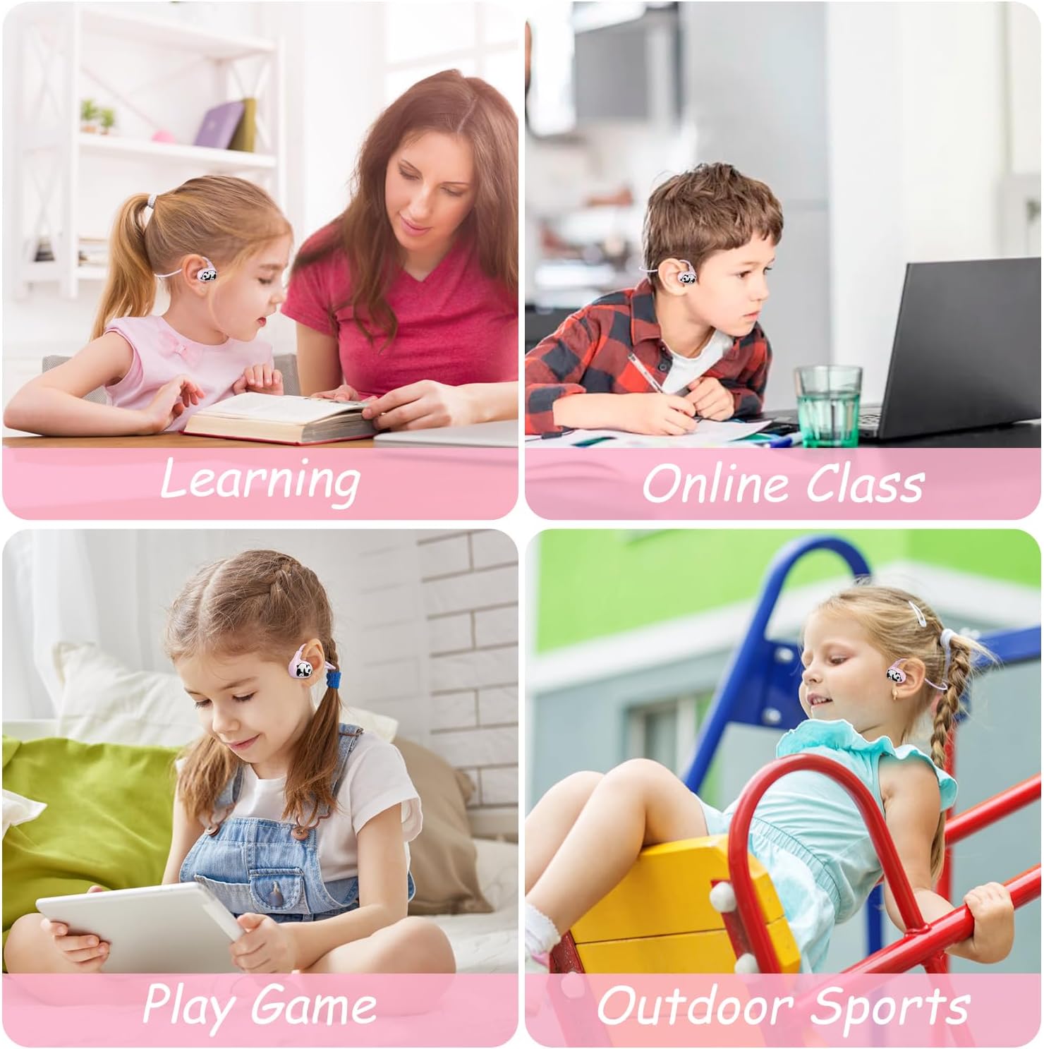 iDIGMALL Kids Headphones, Open Ear Headphones for Child Teens Girls, Bluetooth 5.4 Earphones w/Built-in Mic, 13g Ultra-Light Wireless Earpiece Comfort-Fit for Phone Tablet Sports Home School, 10 Hrs - Image 8