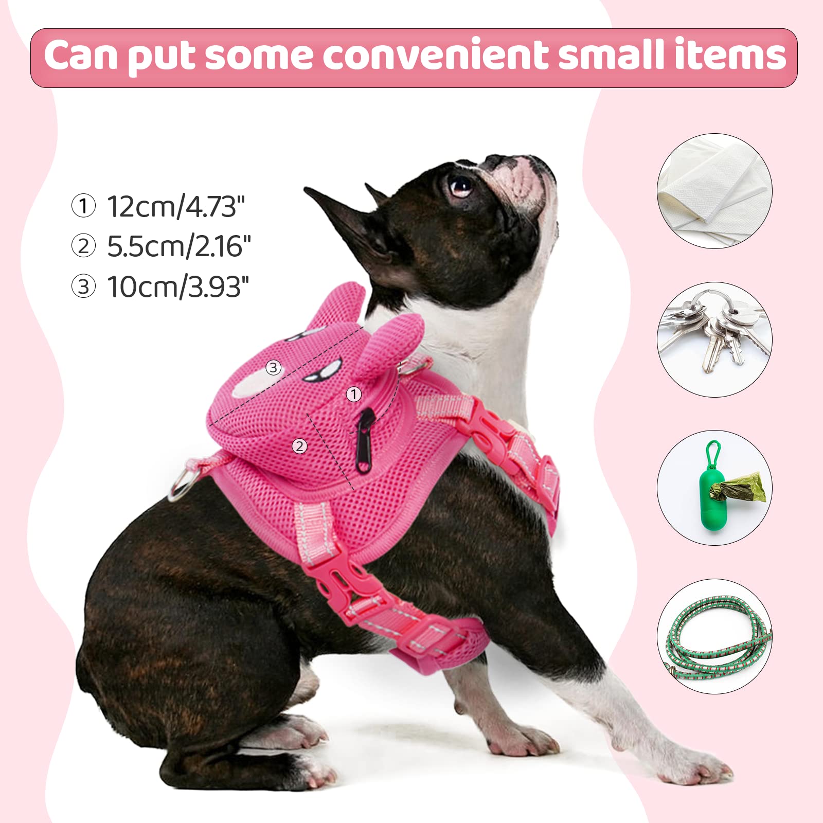 OUOBOB Breathable No-Pull Dog Harness with Backpack - Image 4