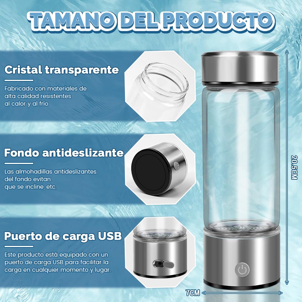 Amazon | Latauar 420ml 水素水発生器ボトル 飲料グラス 水素水ボトル