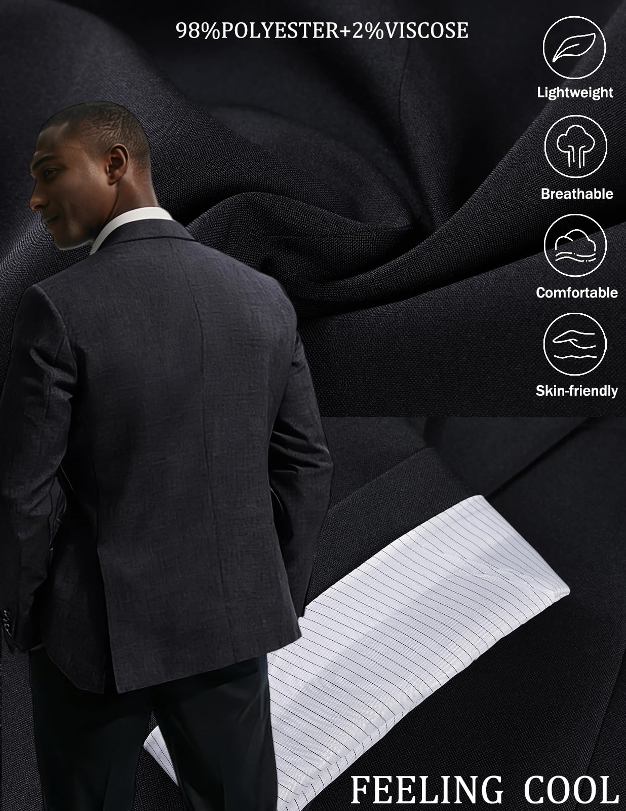 PJ PAUL JONES Sakko Herren Sportlich Leichte Business Blazer Jackett Regular Fit