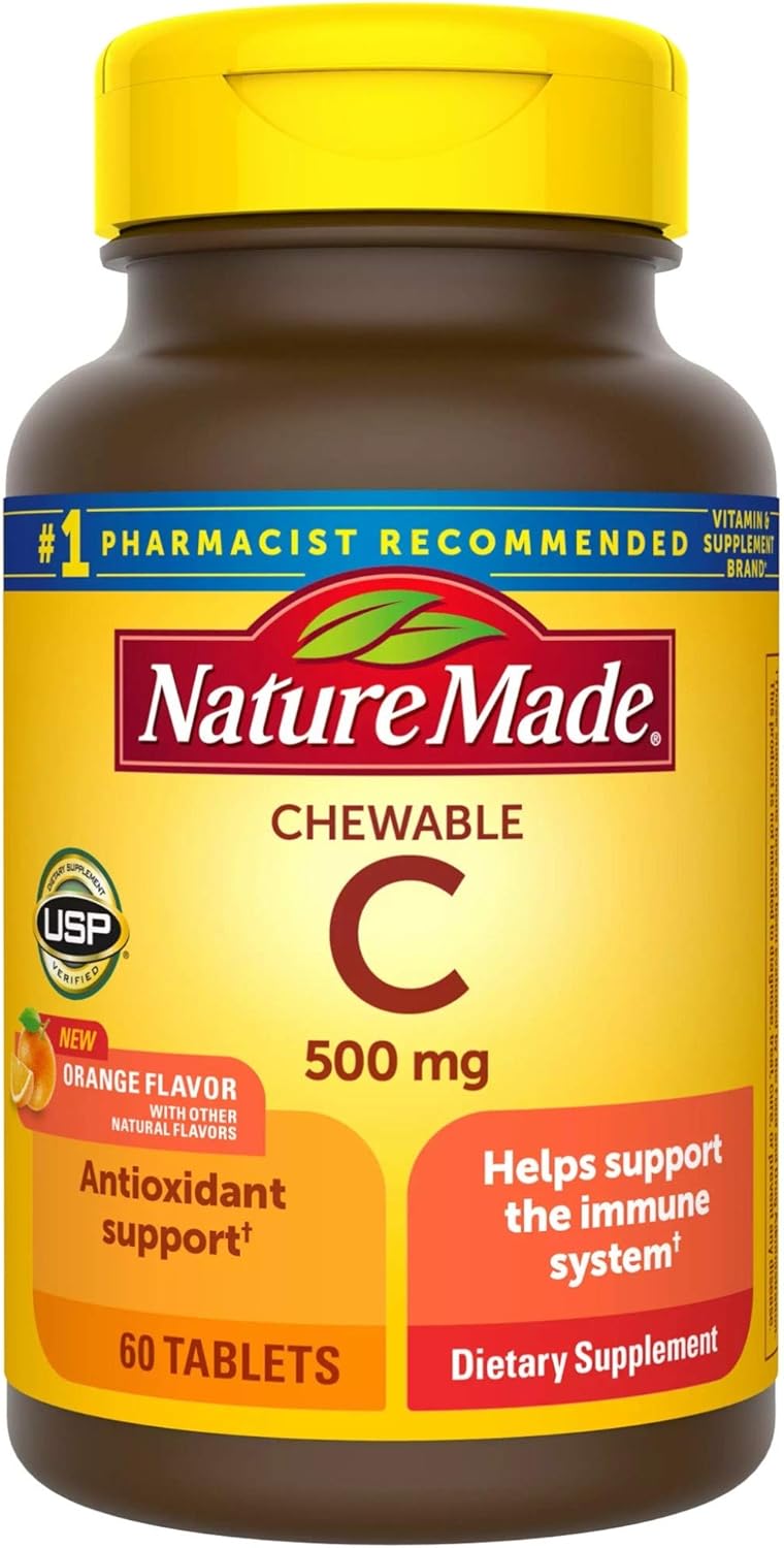 Nature Made Chewable Vitamin C 500 mg Tablets, 60 Count to Help Support the Immune System? (Pack of 3)