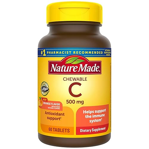 Nature Made Tabletas masticables de vitamina C 500 mg, 60 unidades para ayudar a apoyar el sistema inmunológico