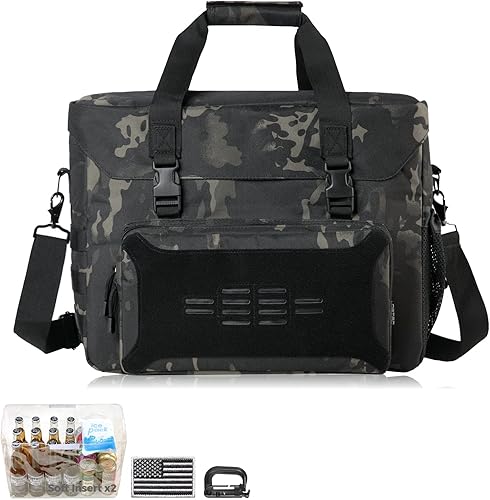 DBTAC Lonchera táctica para hombres, bolsa de almuerzo con aislamiento XL para 30 latas con bolsillo para botella de agua, bolsa enfriadora a prueba