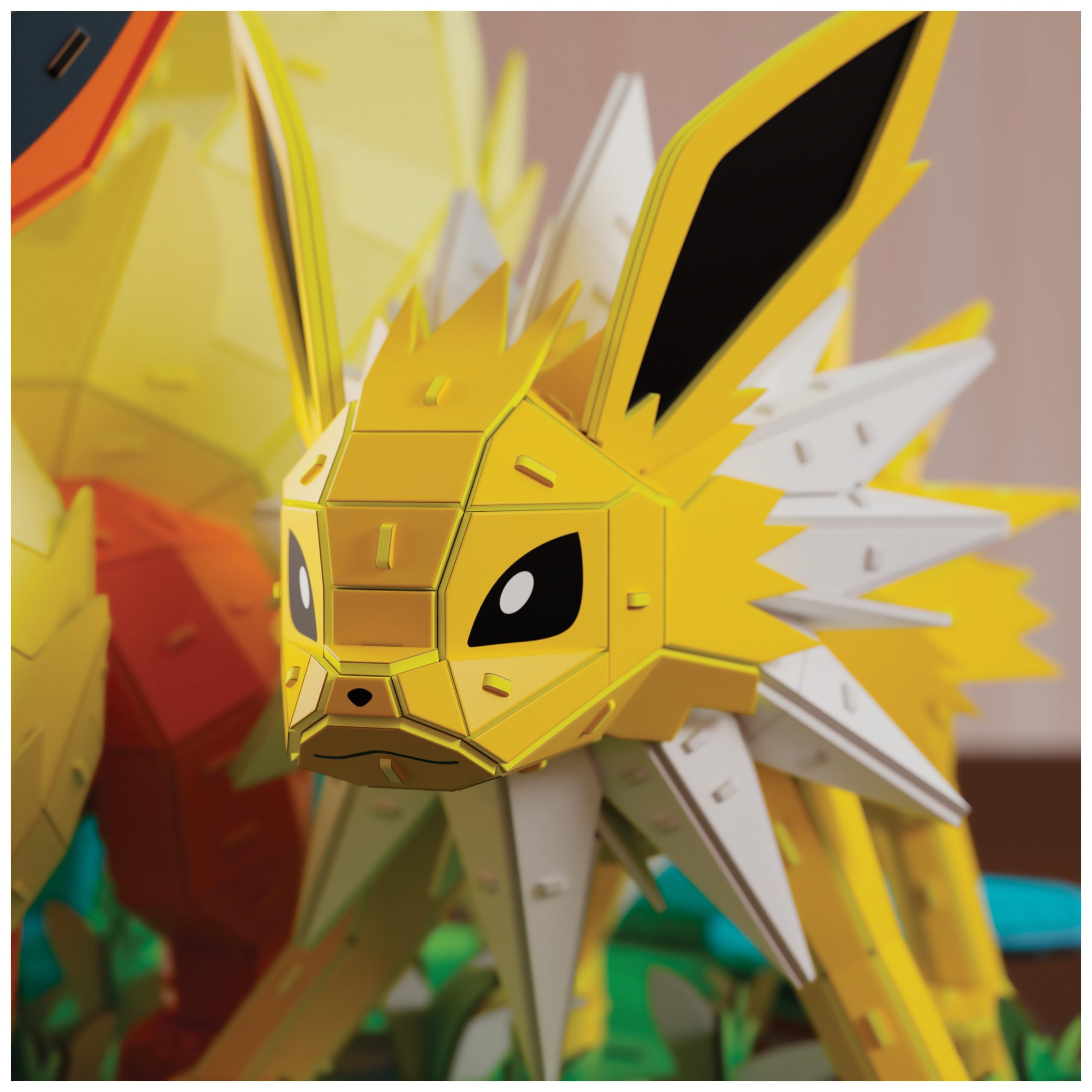 4D Build, Kit di modellismo 3D del Trio di evoluzioni di Pokémon Eevee con Vaporeon, Flareon e Jolteon, Personaggio Pokémon, Decorazione da scrivania, 612 Pezzi, dai 12 Anni in su