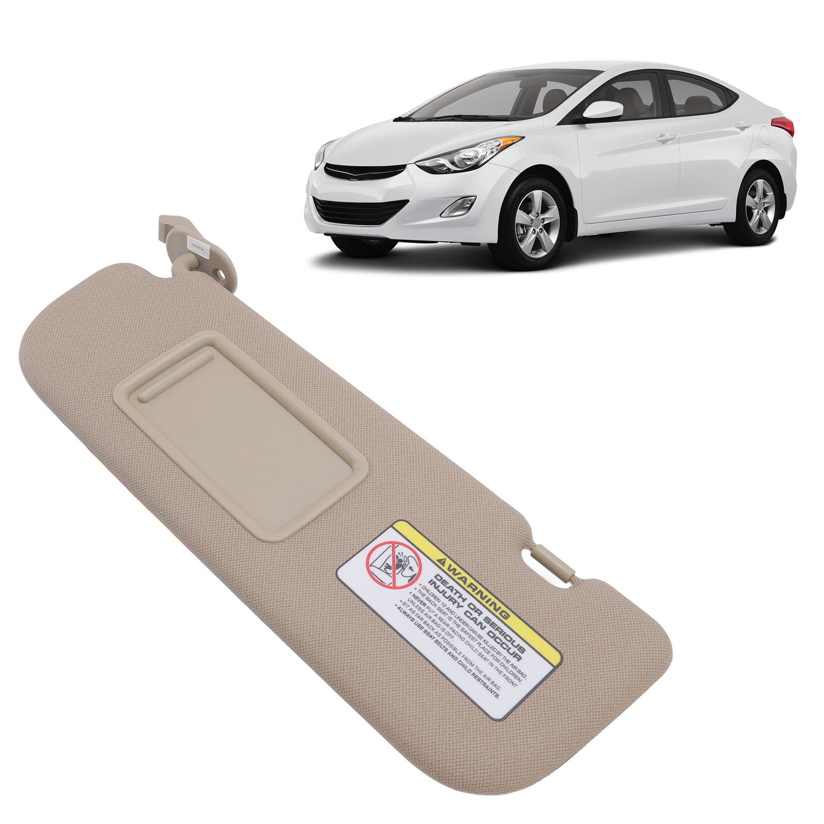 Visiera Parasole Beige Con Specchio Per Hyundai Elantra 2011-2015 – Ricambio OE 852103X000TX (lato Destro)