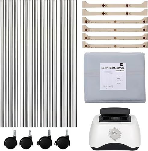 Miniatura 7 de Uten Secadora de ropa, armario de secado de ropa con temporizador, tendedero eléctrico y secadora para apartamentos, hogar