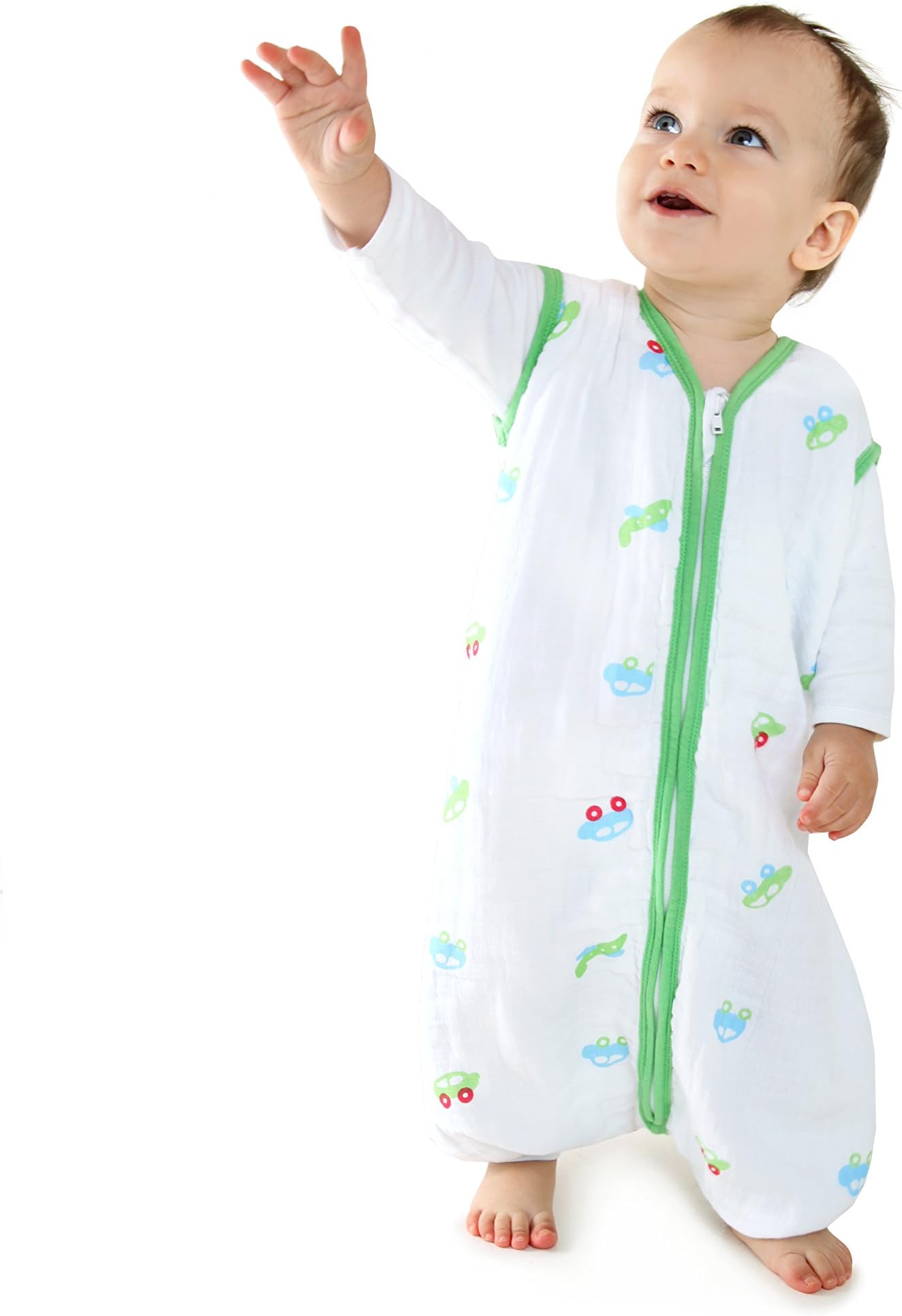 Slumbersac Muslin Sleeping Bag with Feet Approx. 0.5 Tog - Cars- 3-4 years/110cm