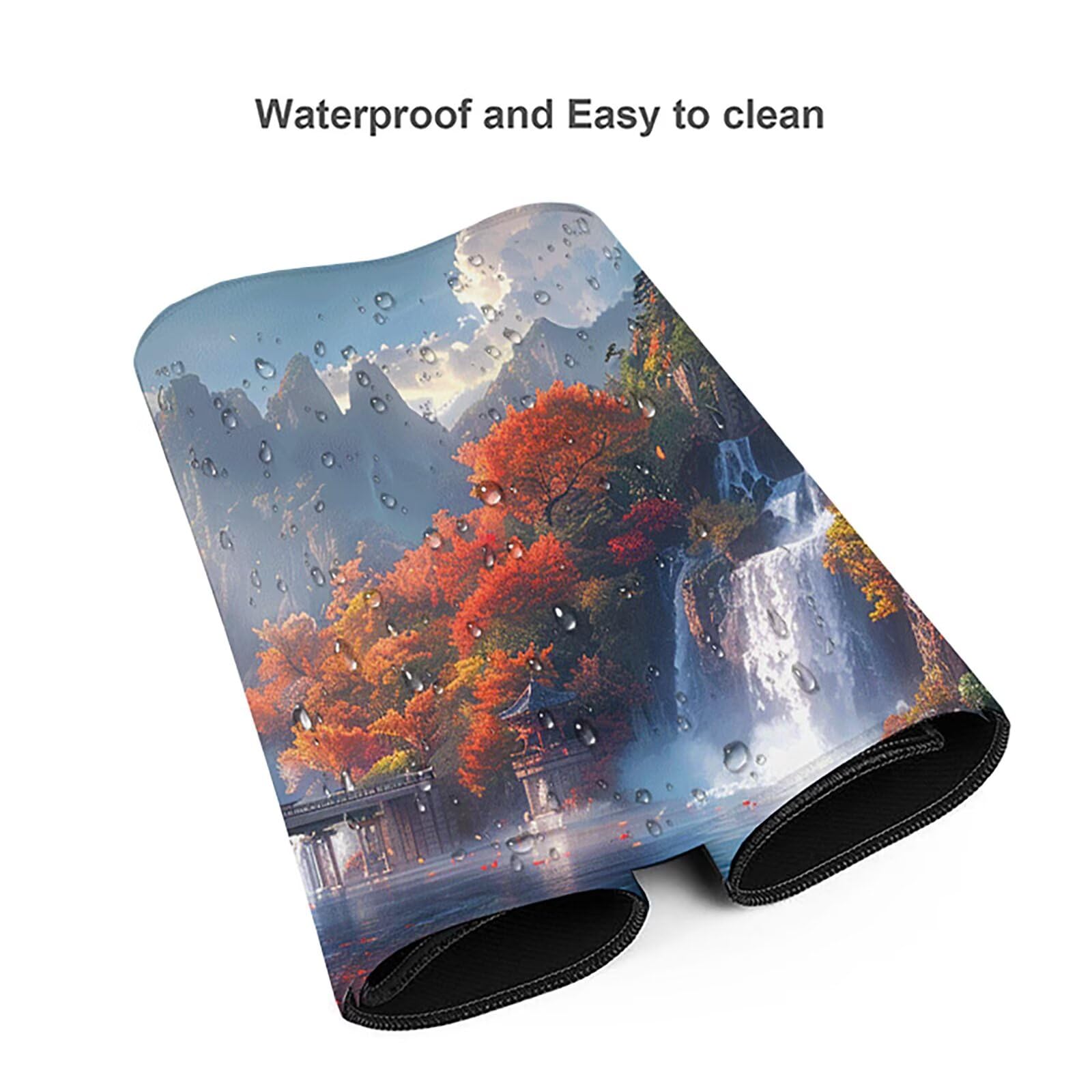 Caer Alfombrilla Ratón Gaming XXL 1500 x 800 mm, Alfombrilla Gaming Amarillo Mousepad con Base de Goma Antideslizante, Impermeable Desk Mat para Teclado y Raton, Accesorios Gaming, Regalos 7-C