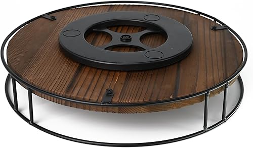 Miniatura 3 de Organizador de tocadiscos de madera de 12.5 pulgadas Lazy Susan para mesa, encimera, gabinete, despensa, cocina, ordenado y organizado (carbonizado)