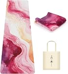 MicaYoungTravel Tapis de yoga pliable Suede, Tapis de fitness durable résistant aux déchirures, Sac de rangement inclus pour l'entraînement d'exercice de Pilates de Yoga, 0.06 15 mm d'épaisseur, 72 x 24 Inch/183 x 61 cm, 3lb/1,4kg