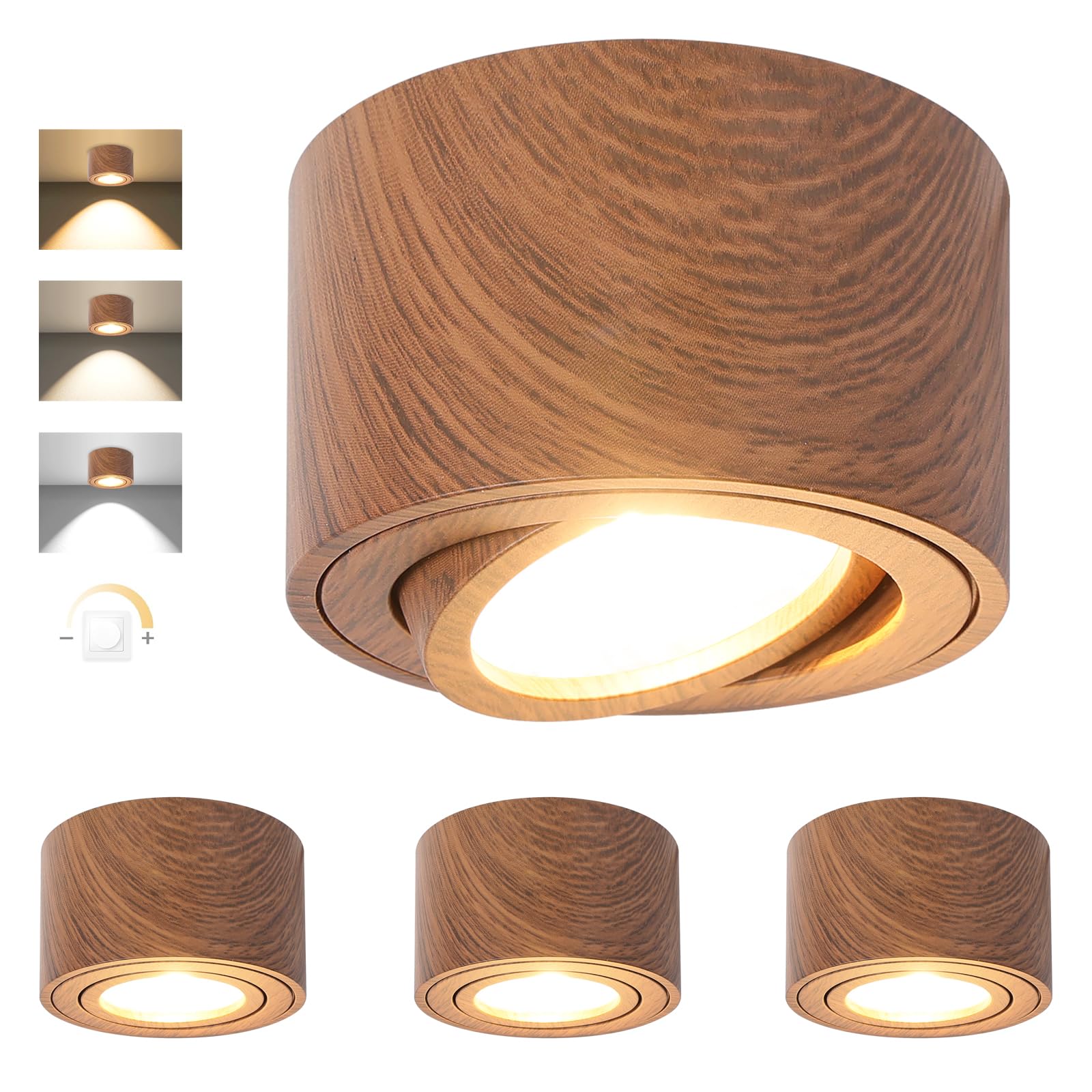 GeyouLux Dimmable Adjustable LED Surface Mount Spotlight, 5W Ceiling Spots