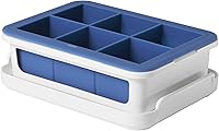 OXO Good Grips Silicone Ice Cube Tray with Lid - Large Cubes, Stackable, Easy-Release, Odor-Free Freezer Storage