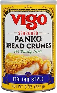 Vigo Italian Style Seasoned Panko Bread Crumbs 8oz - Crispy Flaky Texture for Chicken Fish Stir Fry