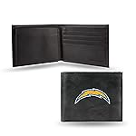 Rico Industries NFL Los Angeles Chargers Embroidered Leather Billfold Wallet,Brown