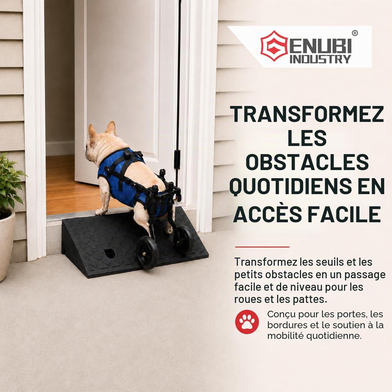 Freiner Rampe,Portable Poids Léger Lourd Devoir Plastique Seuil Rampe pour l'allée,Quai de Chargement, Trottoir, Voiture, Scooter, Vélo, Moto