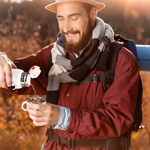 Miniatura 7 de Botellas de agua mejoradas de acero inoxidable 316 con aislamiento al vacío con una taza de viaje, botella térmica de boca ancha, para bebidas