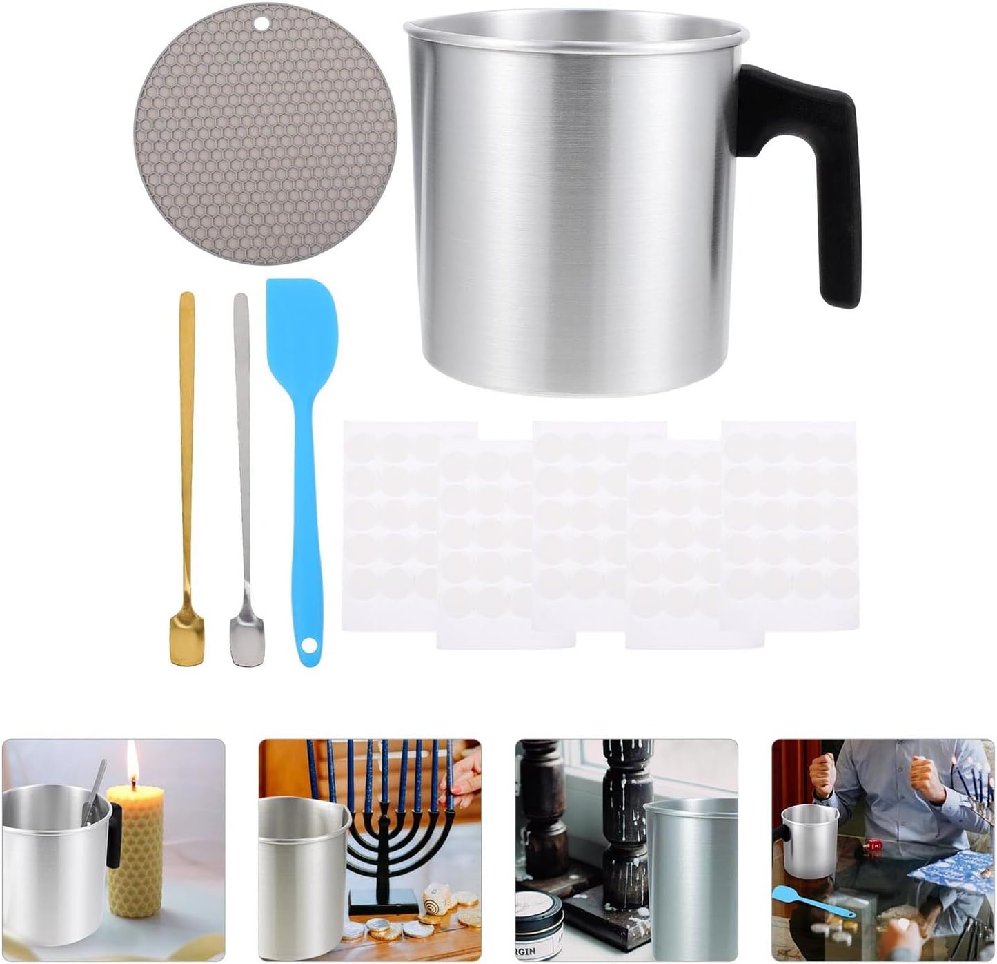 Ipetboom Stainless Steel Candle Making Kit for Beginners, 1.2L Pouring Pot