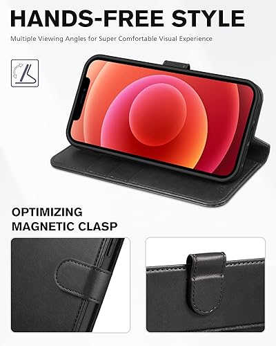 Miniatura 5 de TUCCH Funda tipo cartera para iPhone 12iPhone 12 Pro 5G, con bloqueo RFID y ranura para tarjetas funda interior de TPU a prueba de golpes piel